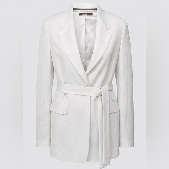Windsor Jackets & Blazers - $1,200 WINDSOR White Designer Belted Oversized Linen Blazer NEW WITH TAGS Medium
